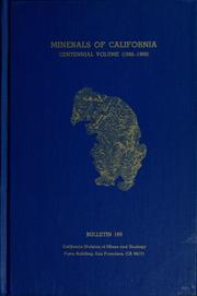 Cover of: Minerals of California: centennial volume, 1866-1966