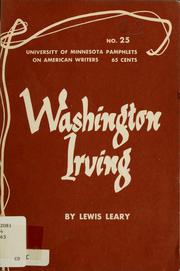 Cover of: Washington Irving.