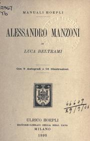 Cover of: Alessandro Manzoni