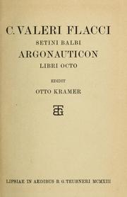 Cover of: C. Valeri Flacci Setini Balbi Argonauticon libri octo. by Gaius Valerius Flaccus