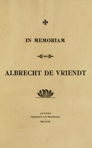 In memoriam Albrecht de Vriendt