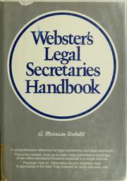 Cover of: Webster's legal secretaries handbook
