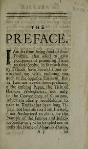 Cover of: Medicina hydrostatica: or, Hydrostaticks applyed to the materia medica ... by Robert Boyle