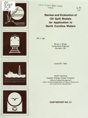 Cover of: Review and evaluation of oil spill models (for application to North Carolina waters)