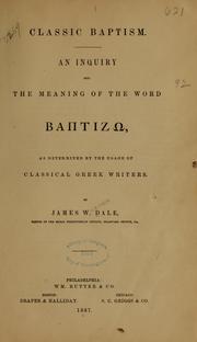 Cover of: Classic baptism