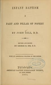 Cover of: Infant-baptism by Gill, John