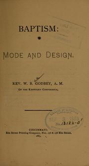 Cover of: Baptism; mode and design