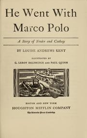 Cover of: He went with Marco Polo: a story of Venice and Cathay