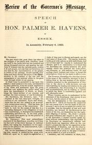 Review of the governor's message by Palmer E. Havens