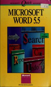 Cover of: Microsoft Word 5.5: PC version