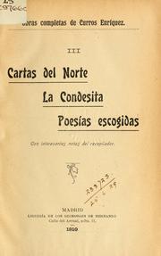 Cover of: Cartas del norte; La condesita: Poesias escogidas, con interesantes notas del recopilador.