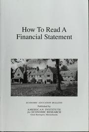 Cover of: How to read a financial statement