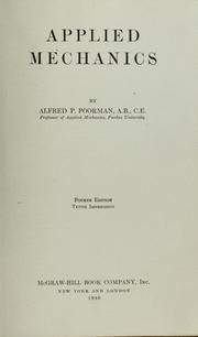 Cover of: Applied mechanics by Alfred P. Poorman