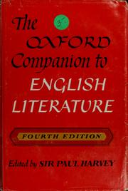 Cover of: The Oxford companion to English literature. by Harvey, Paul Sir