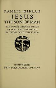 Cover of: Jesus the Son of man
