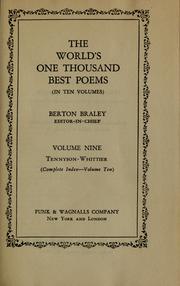 Cover of: The world's one thousand best poems ... by Braley, Berton