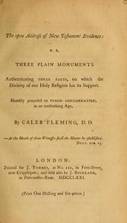 Cover of: The open address of New Testament evidence by Caleb Fleming