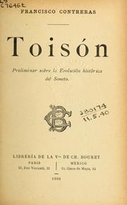 Cover of: Toisón: preliminar sobre la evolución historica del soneto