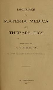 Cover of: Lectures on materia medica and therapeutics