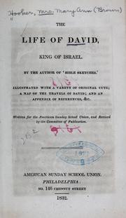 Cover of: The life of David, king of Israel by Hooker, Mary Ann (Brown) Mrs.]