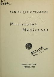 Cover of: Miniaturas mexicanas