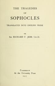 Cover of: The tragedies of Sophocles