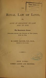 Cover of: The royal law of love... | McCosh, James