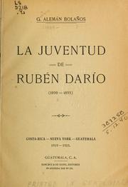 Cover of: La juventud de Rubén Darío: (1890-1893)