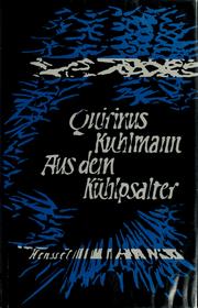 Cover of: Aus dem Kühlpsalter by Quirinus Kuhlmann
