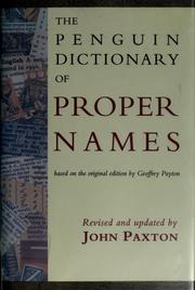Cover of: The Penguin dictionary of proper names