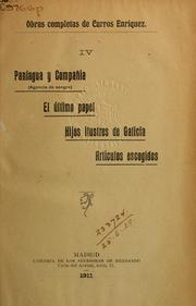 Cover of: Paniagua y compañía (agencia de sangre): El último papel, Hijos ilustres de Galicia, Artículos escogidos.