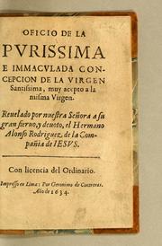Cover of: Oficio purissima e immaculada concepcion de la Virgen Santissima, muy acepto a la misma Virgen