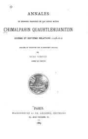 Cover of: Annales de Domingo Francisco de San Anton Muñon Chimalpahin Quauhtlehuanitzin