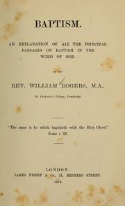 Cover of: Baptism by William Rogers