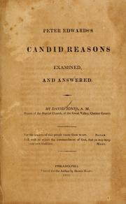 Cover of: Peter Edwards's Candid reasons examined, and answered