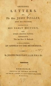 Cover of: Original letters by the Rev. John Wesley, and his friends