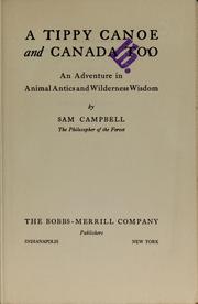 Cover of: A tippy canoe and Canada too: an adventure in animal antics and wilderness wisdom