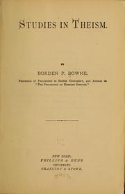 Cover of: Studies in theism. by Bowne, Borden Parker, Borden Parker Bowne