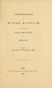 Cover of: Considerations on water baptism by Cruttall Pierce