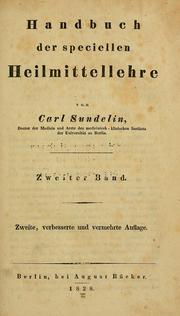 Cover of: Handbuch der speciellen Heilmittellehre