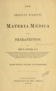 Cover of: The American eclectic materia medica and therapeutics