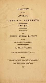 The history of the English General Baptists