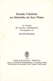 Cover of: Deutsche Volkslieder aus Hohenlohe mit ihren Weisen