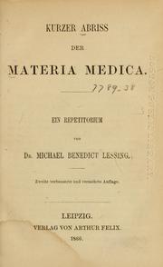 Cover of: Kurzer Abriss der materia medica: Ein Repetitorium