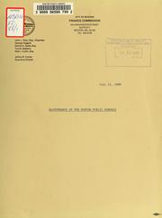 Cover of: Maintenance of the Boston public schools