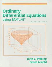 Cover of: Ordinary differential equations using MATLAB by John C. Polking