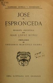 Cover of: José de Espronceda: biografía anecdótica