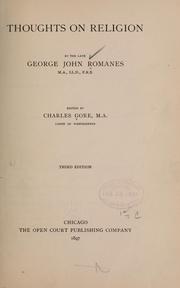 Cover of: Thoughts on religion by George John Romanes