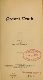 Cover of: Present truth