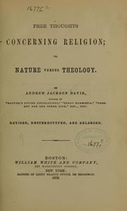 Cover of: Free thoughts concerning religion by Andrew Jackson Davis